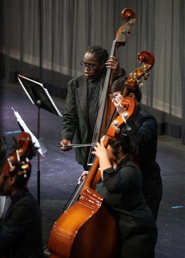 Students performing at the 2023-2024 All County Orchestra Concert